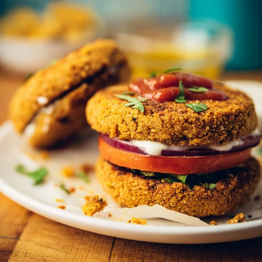 Baked Vegan Chickpea Burgers