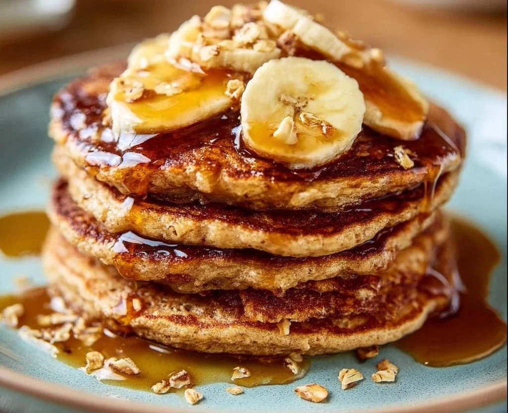 Banana Oatmeal Pancakes