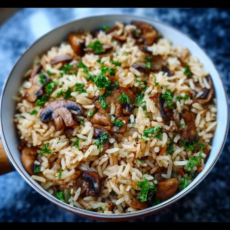 Delicious and flavorful mushroom rice served in a bowl