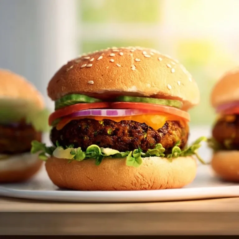 Homemade best veggie burger with fresh ingredients and toppings