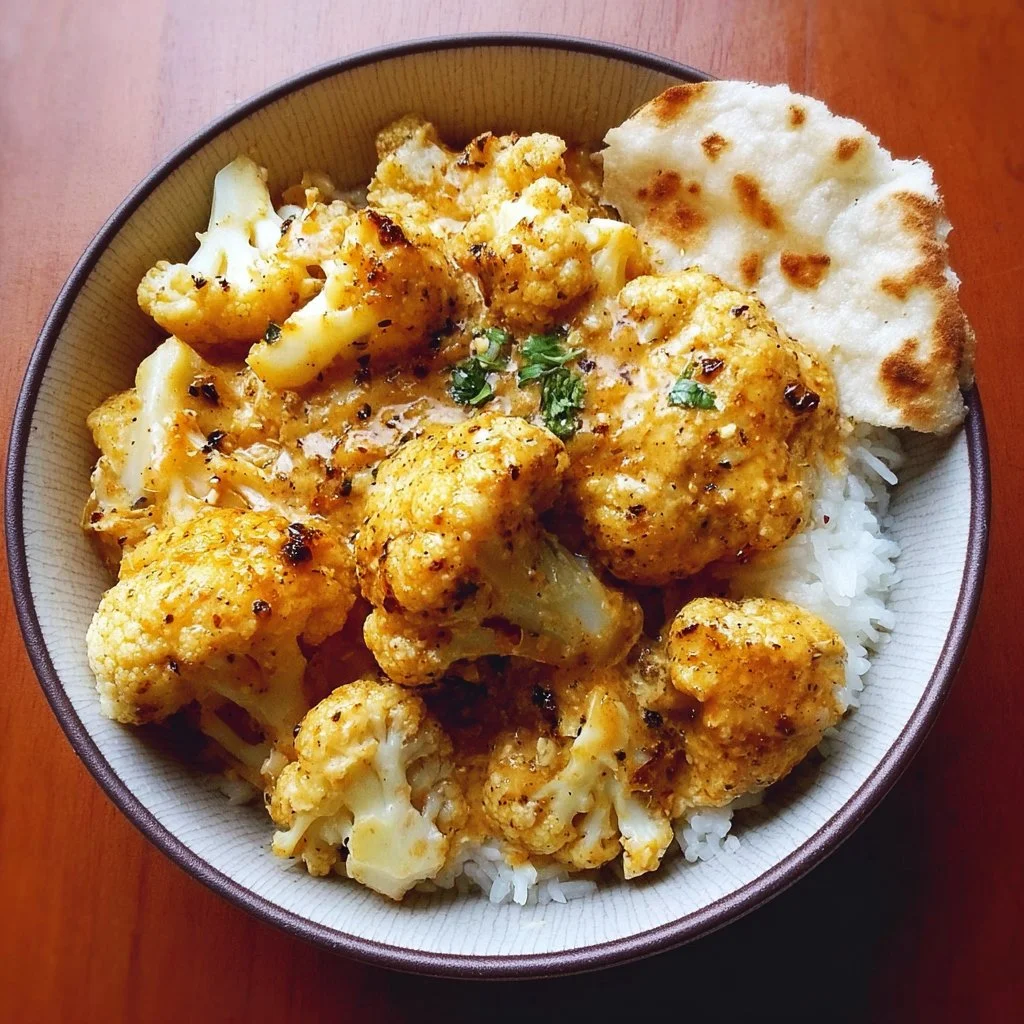 Delicious butter cauliflower dish garnished with herbs