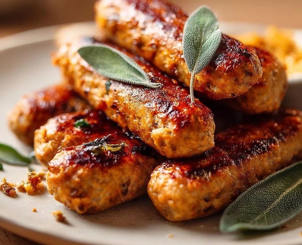 Chickpea Based Vegan Sausage Links with Sage