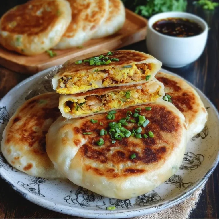 Chinese-style savory stuffed pancakes on a plate, ready to be served.