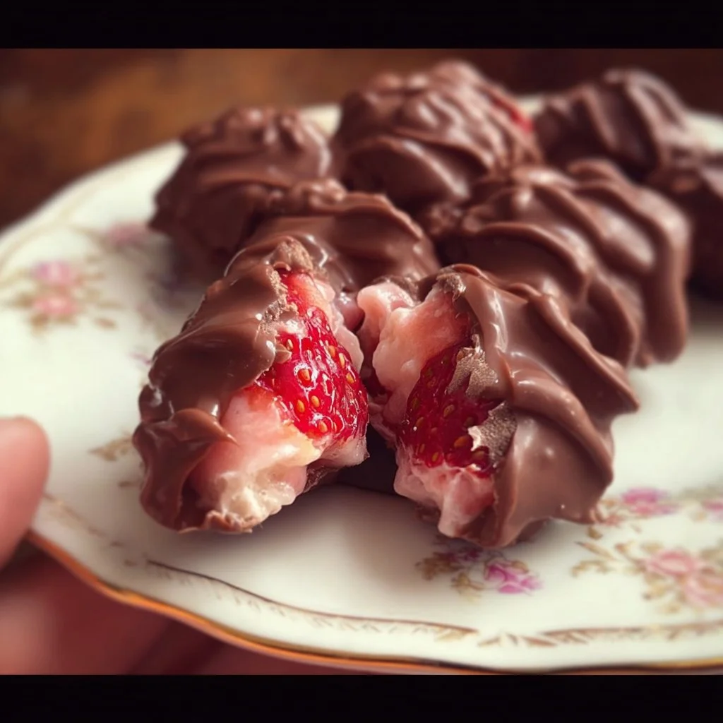 Chocolate Strawberry Yogurt Clusters snack with chocolate and strawberry flavor