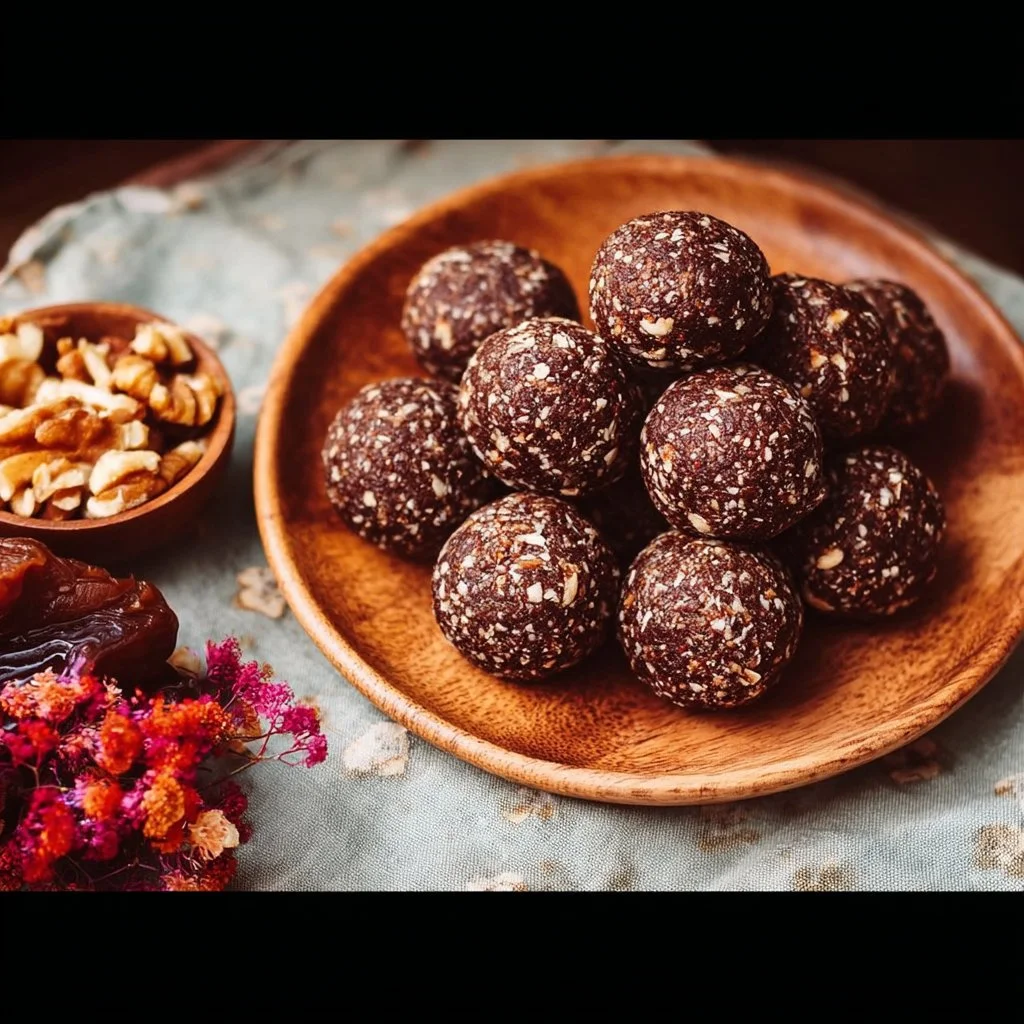 Delicious Date Cocoa Balls - nutritious chocolate energy balls packed with energy