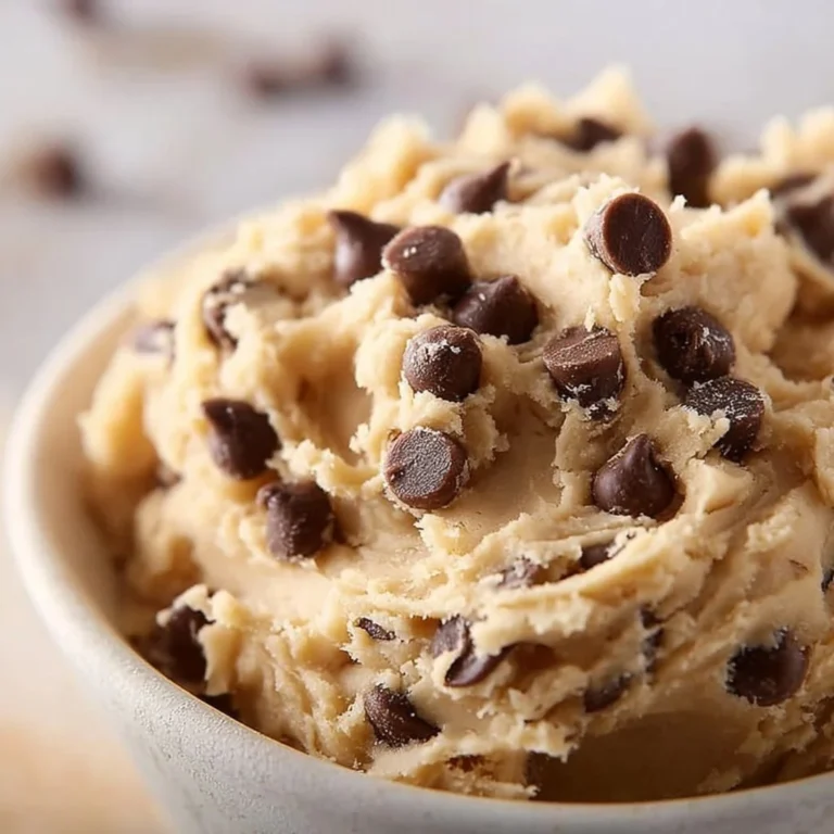 A bowl of Greek yogurt cookie dough ready for baking or enjoying as a snack.