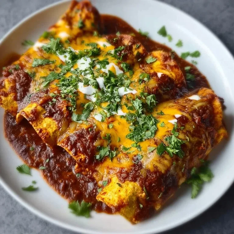 Healthy vegan potato and bean enchiladas topped with avocado and salsa.