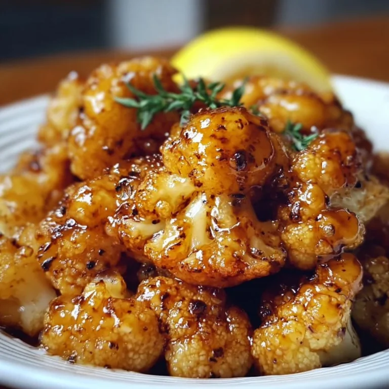 Delicious vegan lemon pepper cauliflower with perfect glaze technique