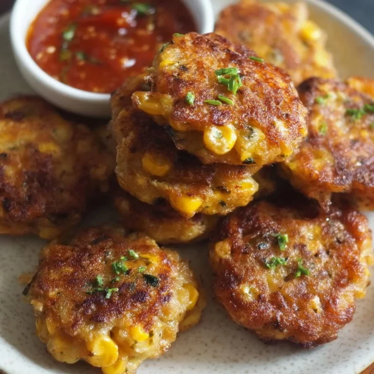 Delicious vegan and gluten-free Potato and Sweet Corn Fritters served on a plate.