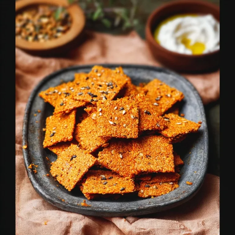 High-protein red lentil crackers in a bowl, healthy snack option.