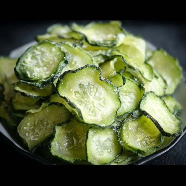 Salt and vinegar cucumber chips in a bowl, crispy and flavorful snack