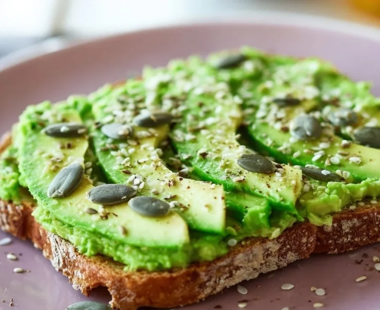 Delicious vegan avocado toast topped with fresh herbs and spices