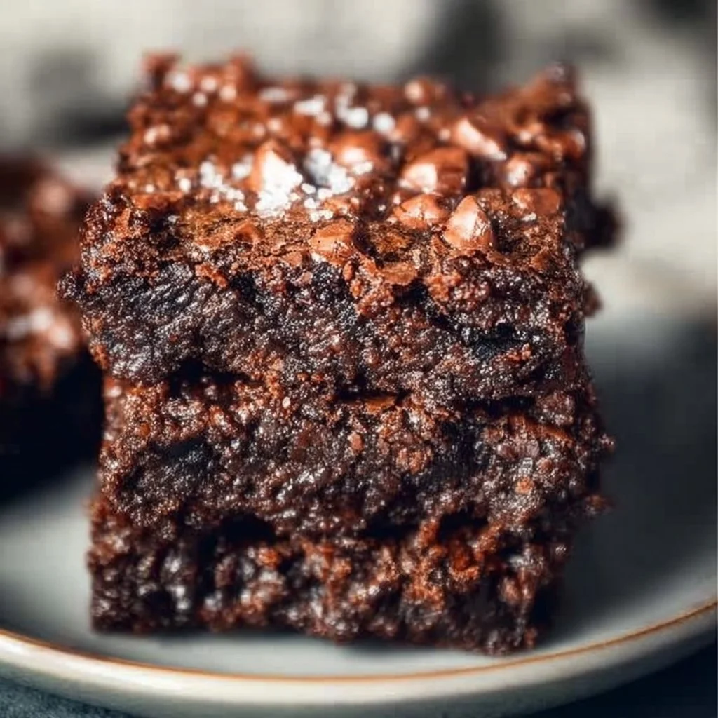 Delicious homemade vegan brownies topped with nuts and chocolate chips