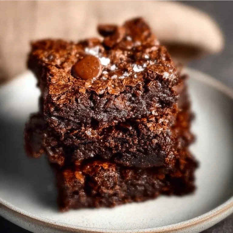 Delicious plate of the best vegan brownies topped with nuts and cocoa powder