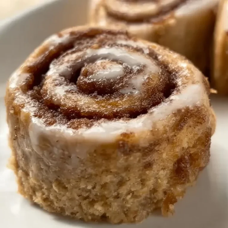 No Bake Vegan Cinnamon Rolls topped with creamy frosting and cinnamon