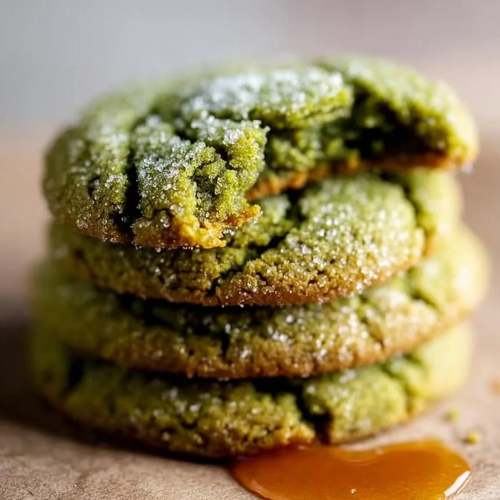 Chewy Vegan Matcha Sugar Cookies