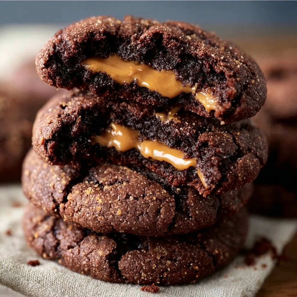 Chocolate Peanut Butter Stuffed Cookies