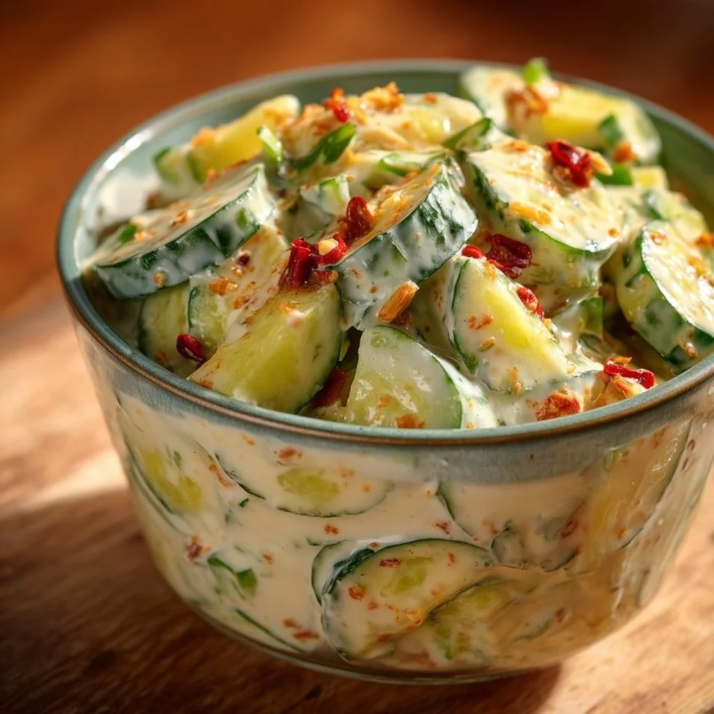 Creamy Asian Cucumber Salad Bowl Recipe