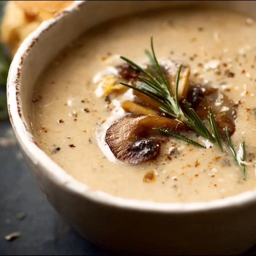Creamy Mushroom Soup with Rosemary