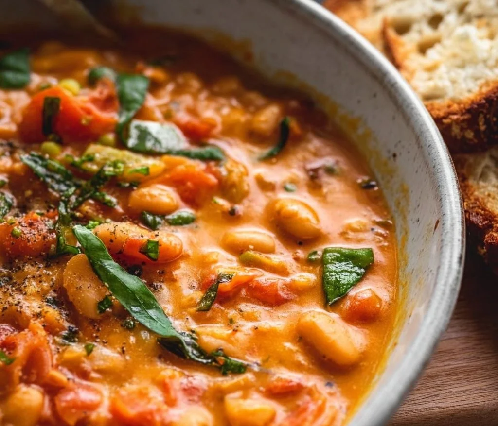 Creamy Vegan Tomato White Bean Stew