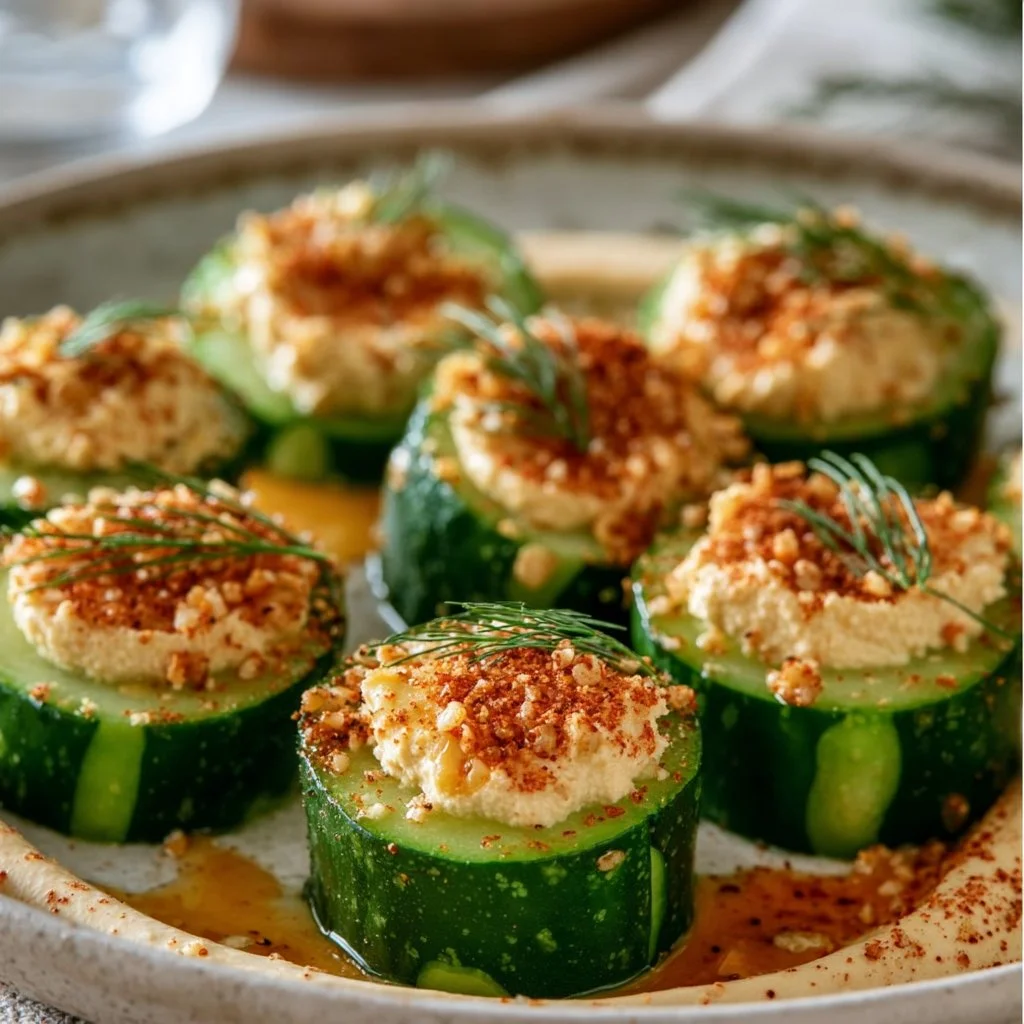 Cucumber and Hummus Bites