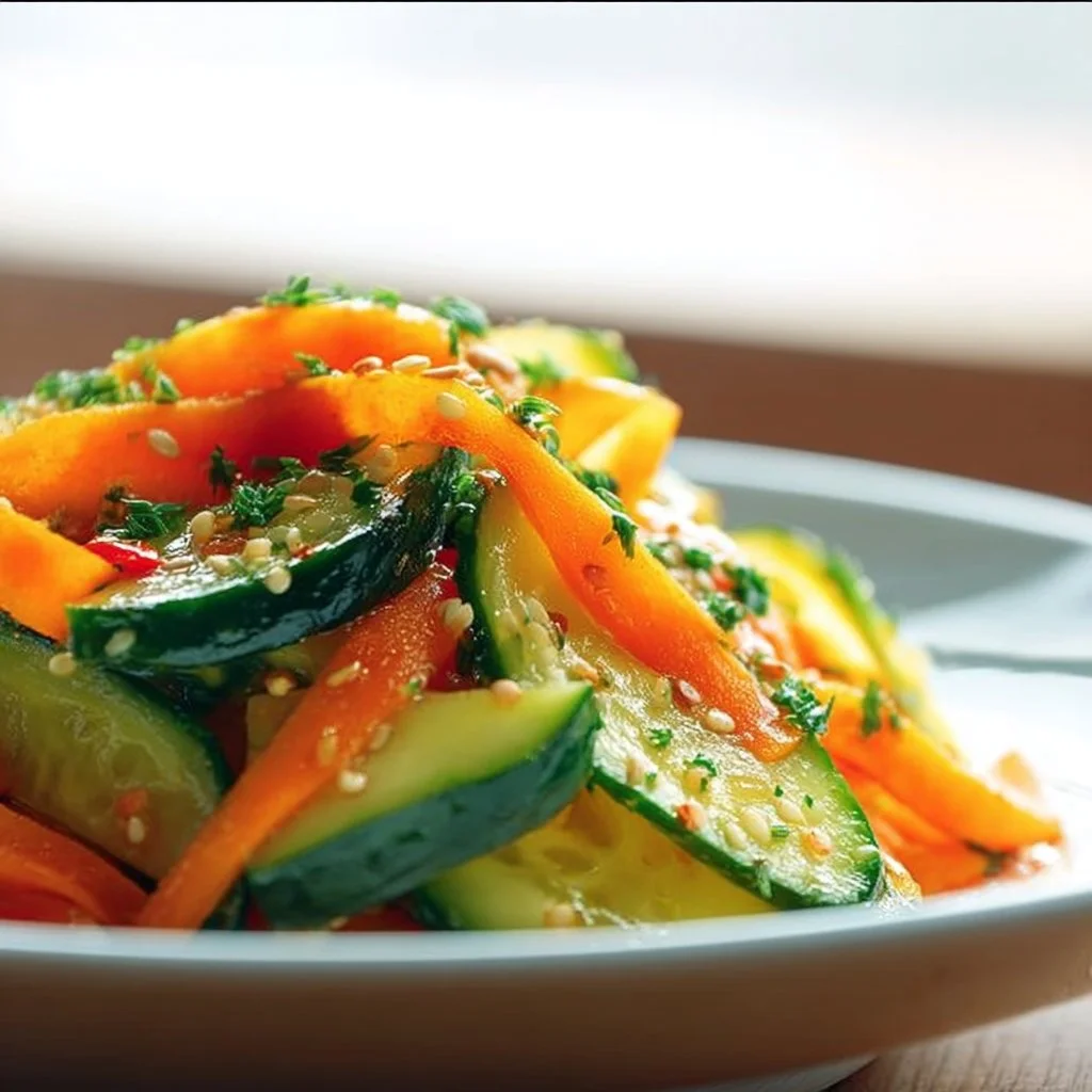 Cucumber Carrot Salad with vibrant veggies for a crunchy and fresh side dish.