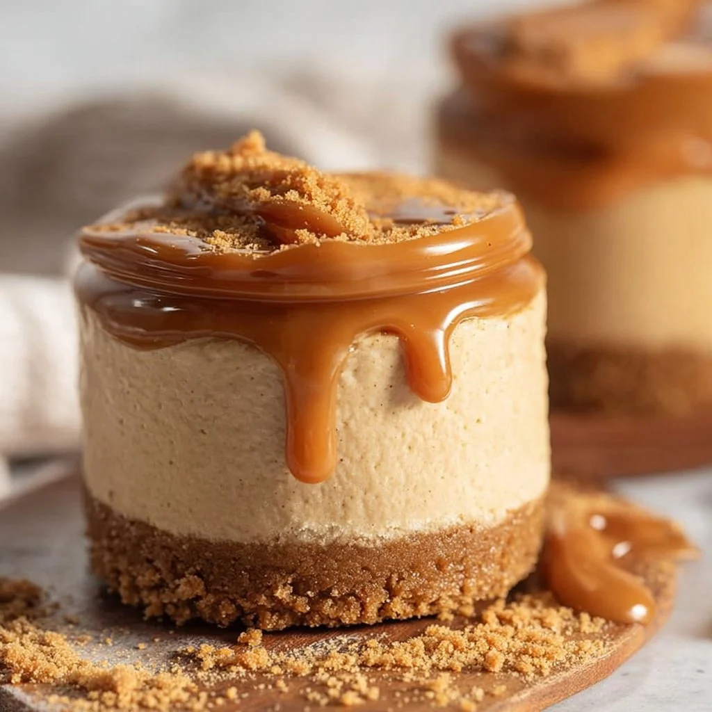 Easy No-Bake Mini Vegan Biscoff Cheesecakes