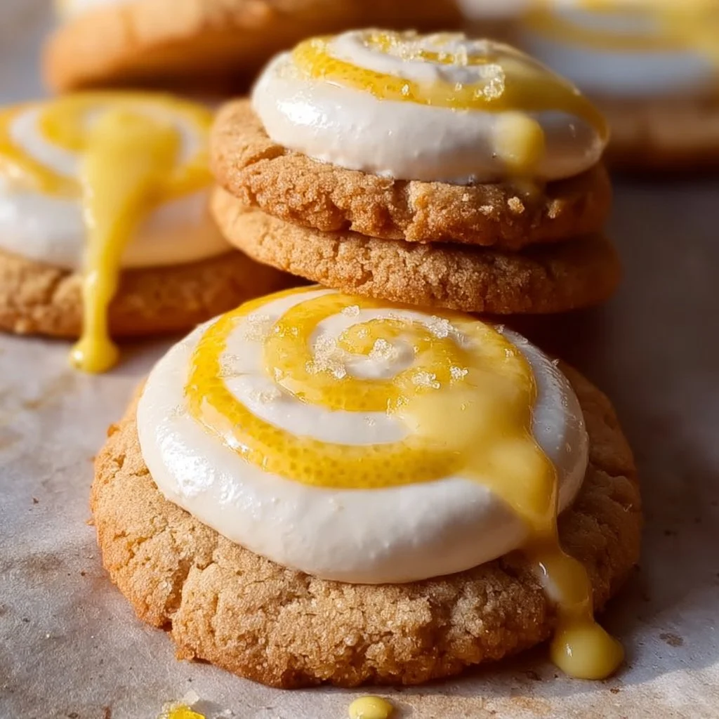 Exquisite Dairy-Free Lemon Curd Cookies with Vanilla Cream Swirl