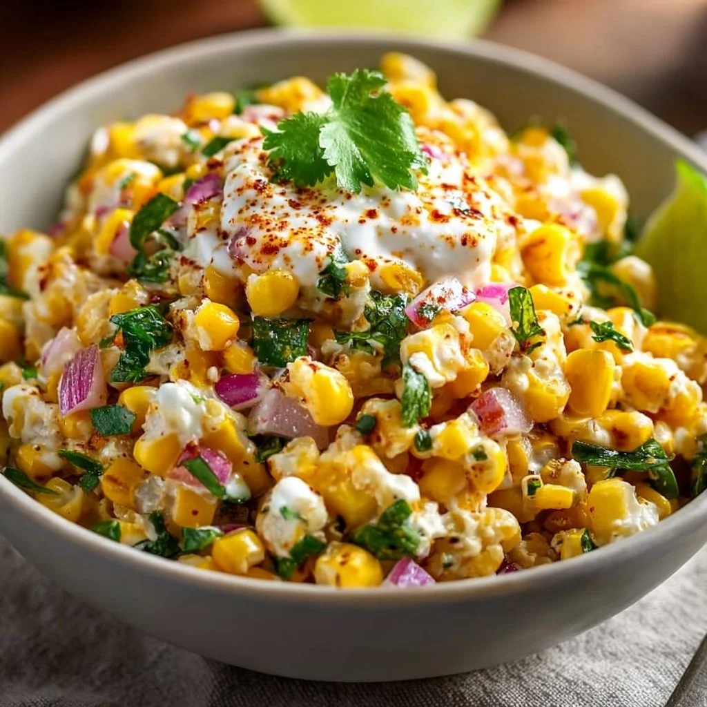 Healthy Street Corn Salad with Greek Yogurt