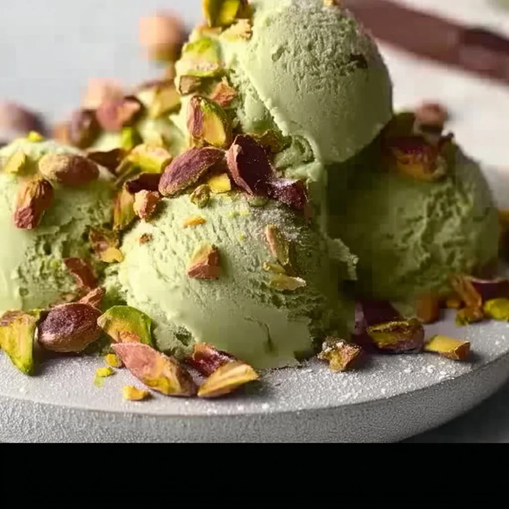 Mini vegan pistachio ice creams in colorful cups