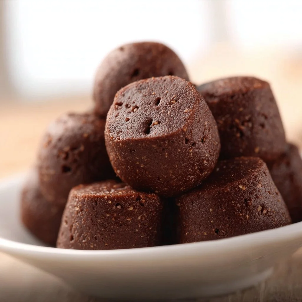 Delicious no bake brownie bites ready to enjoy in a sweet treat platter.