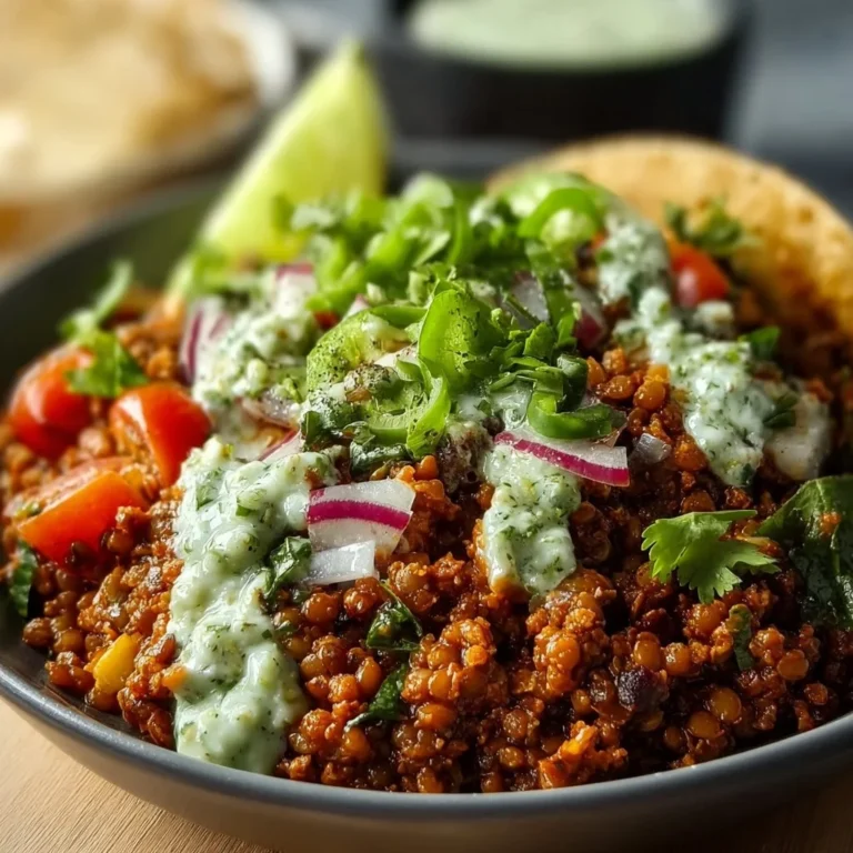 One-Pot Lentil Taco Meat cooked in a skillet, perfect for vegan tacos.
