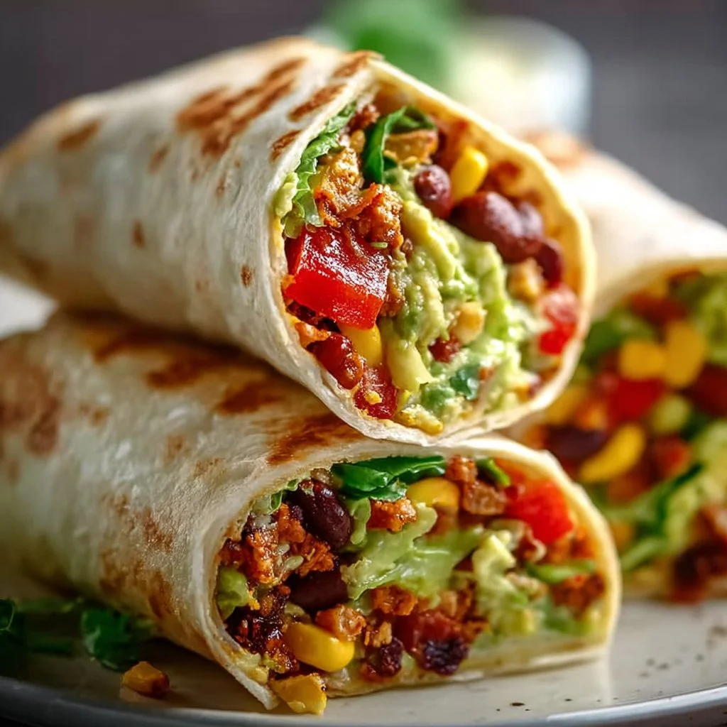Delicious 10-minute vegan burrito wraps filled with fresh ingredients