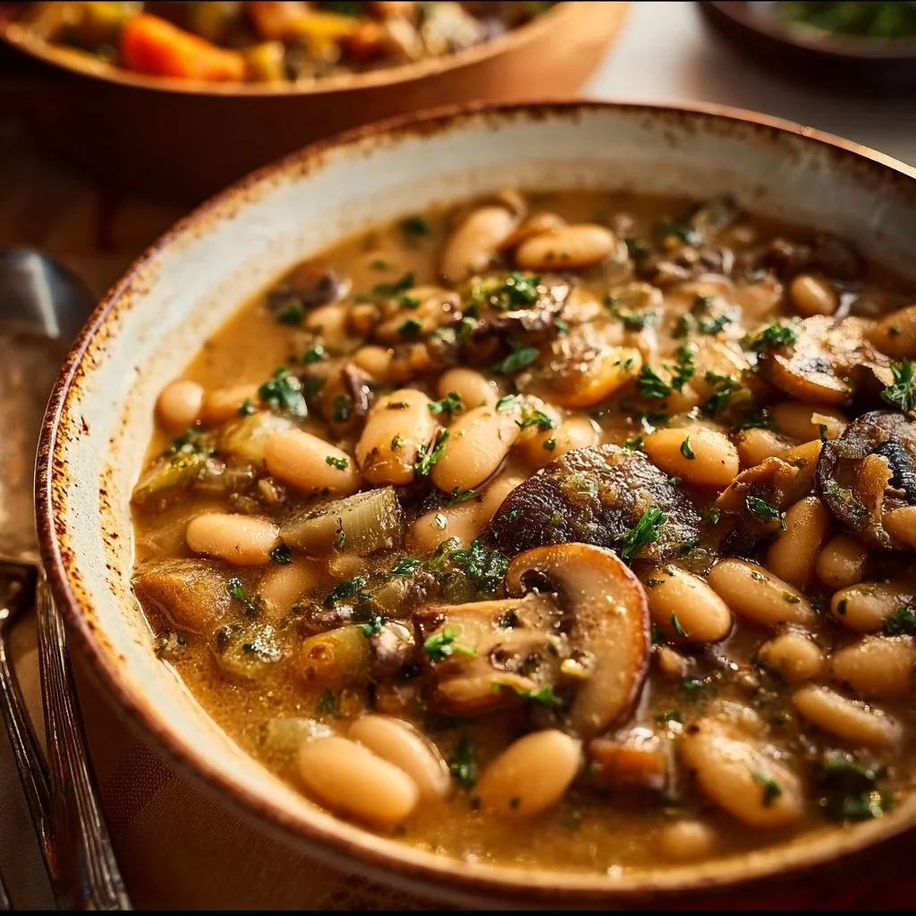 Satisfying Vegan White Bean Mushroom Stew