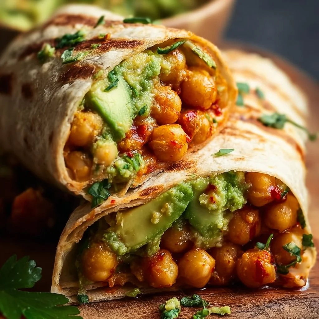 Spicy Chickpea and Avocado Wrap