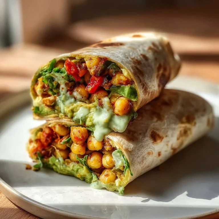 Spicy Chickpea Avocado Wrap filled with fresh ingredients and vibrant flavors