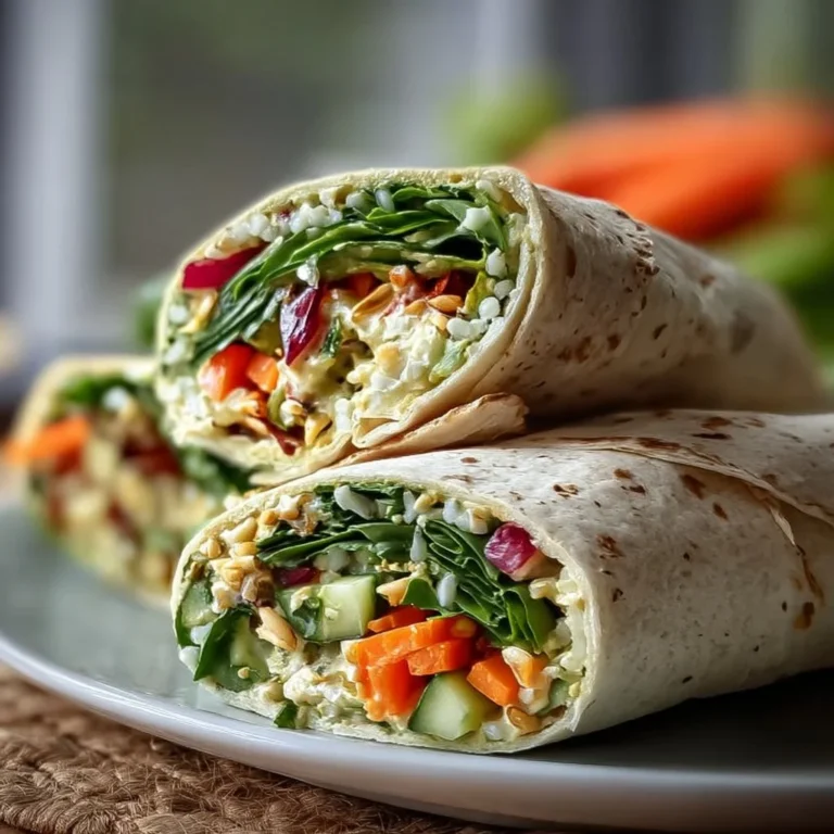 Colorful Spring Vegetable Hummus Wraps filled with fresh vegetables