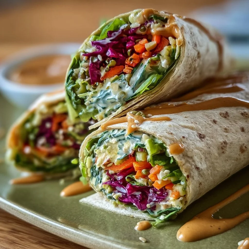 Spring Vegetable Hummus Wraps