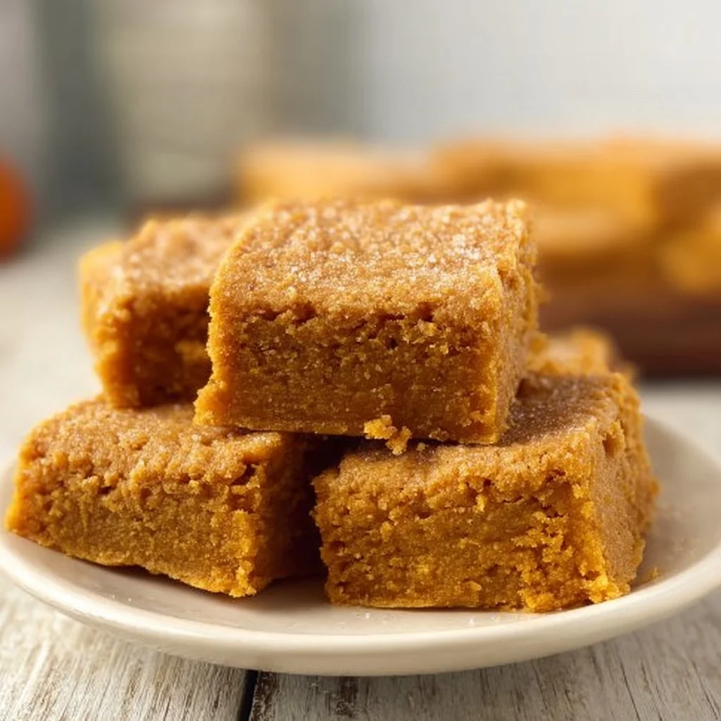 Delicious sugar cookie vegan pumpkin bars topped with seasonal spices