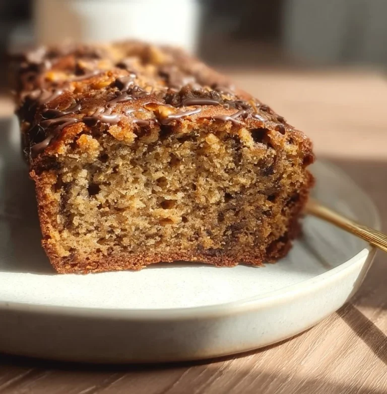 Slice of healthy vegan gluten-free banana bread on a wooden table