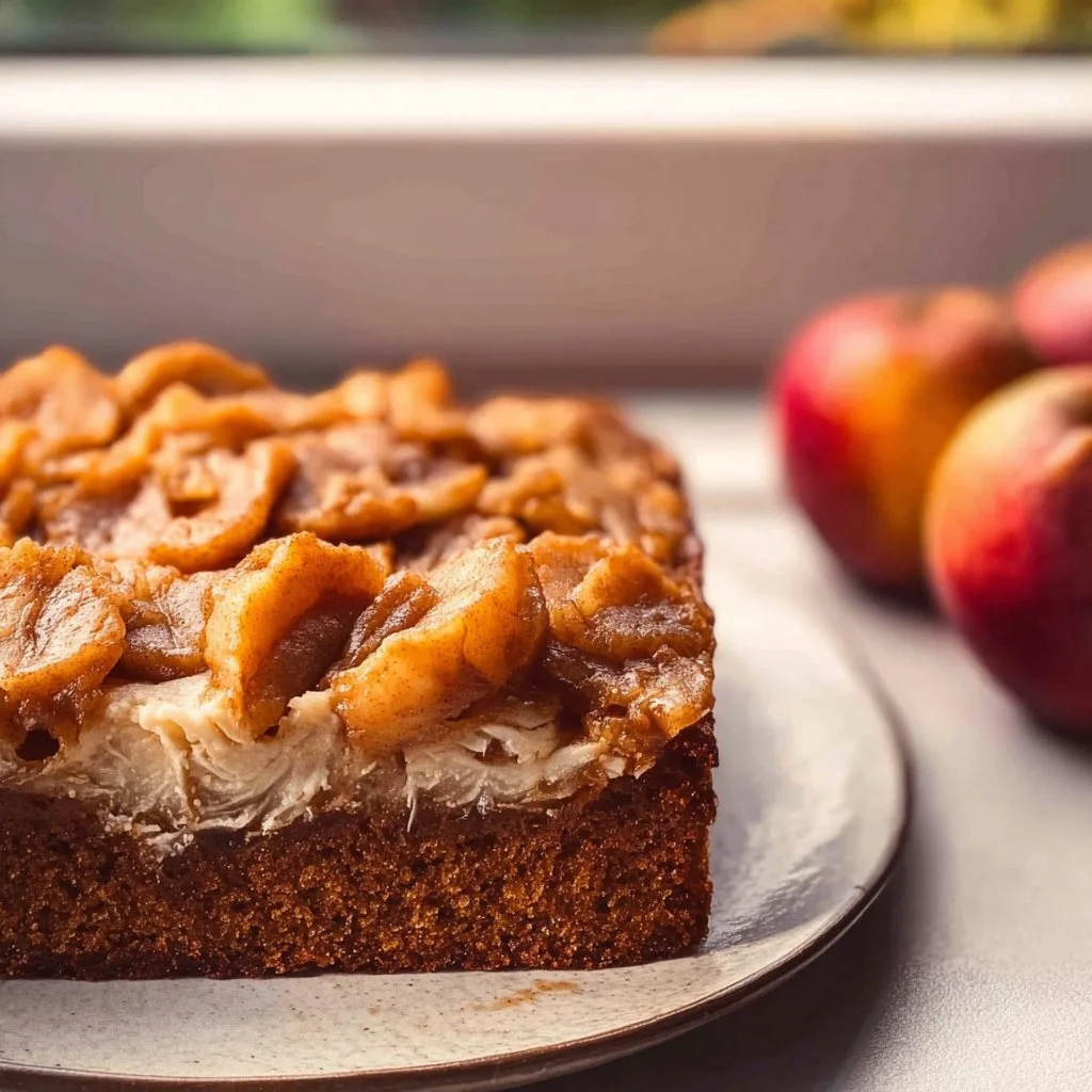 Delicious Vegan Applesauce Cake topped with fresh fruits and nuts