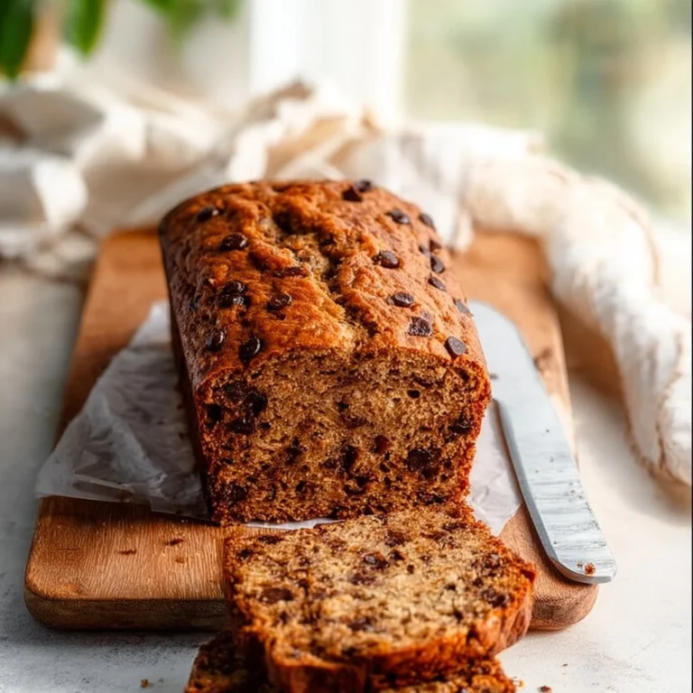 Deliciously moist vegan banana bread with ripe bananas and walnuts