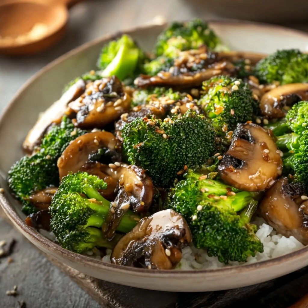 Vegan Broccoli and Mushroom Stir Fry