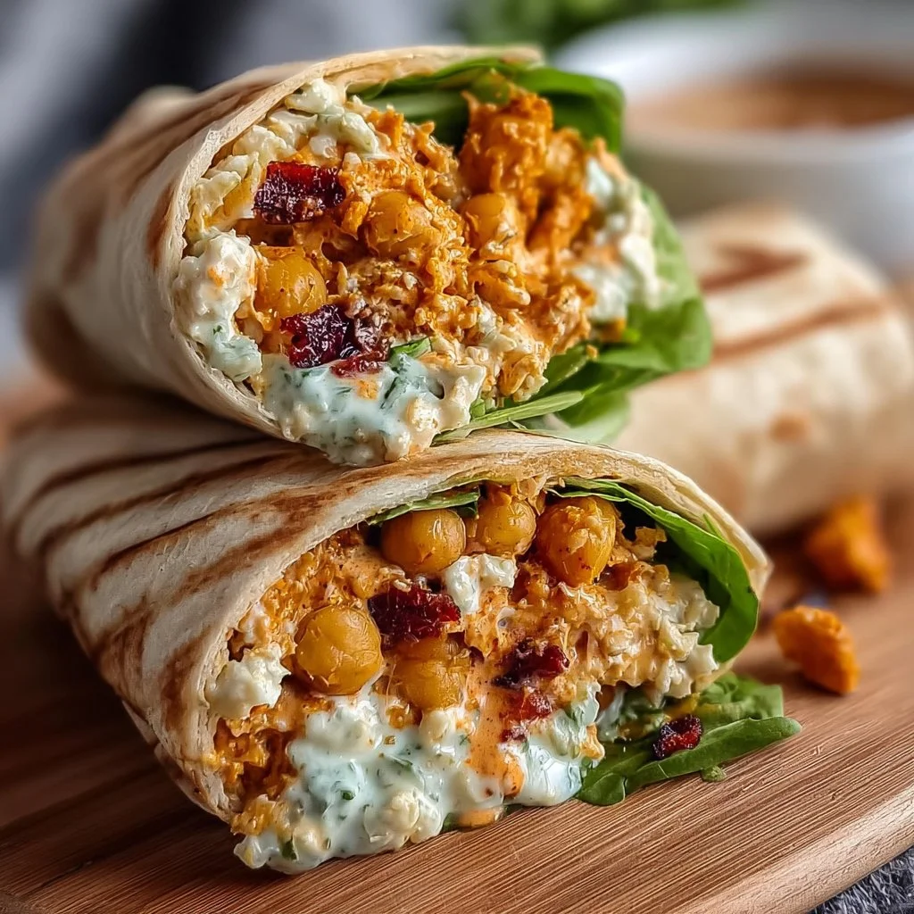 Vegan Buffalo Chickpea Wraps