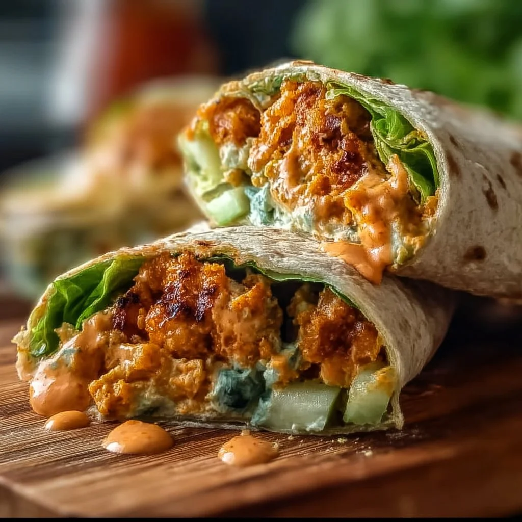 Vegan Buffalo Chickpea Wraps