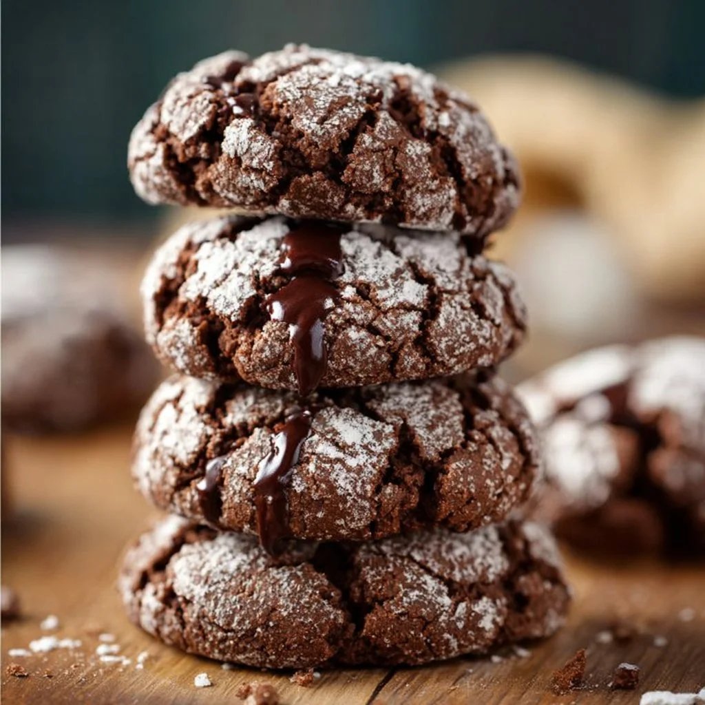 Vegan Chocolate Crinkle Cookies