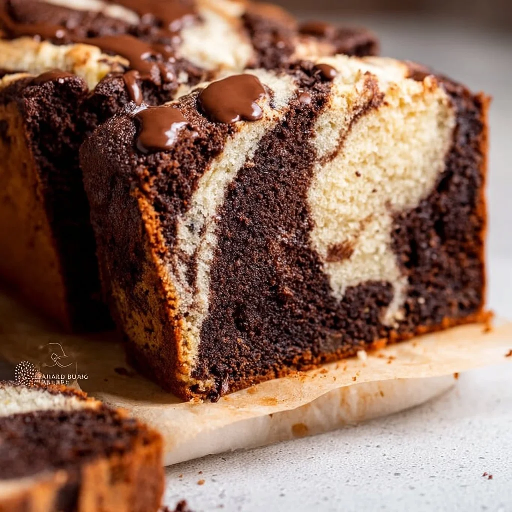 Vegan Chocolate Vanilla Marble Loaf Cake