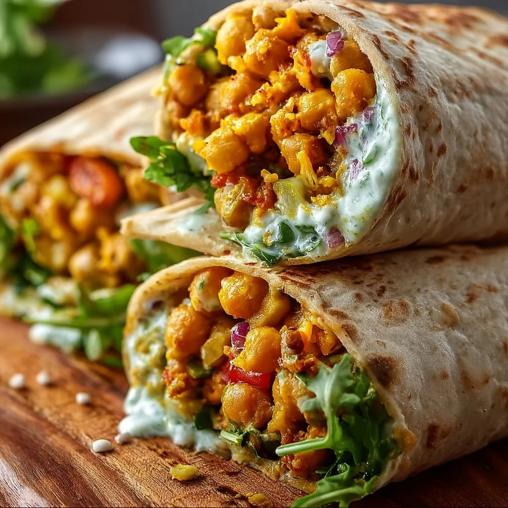 Vegan Coconut Curry Chickpea Wraps