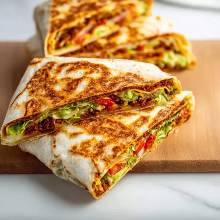 Vegan Crunchwrap Supreme with colorful veggies and crispy exterior