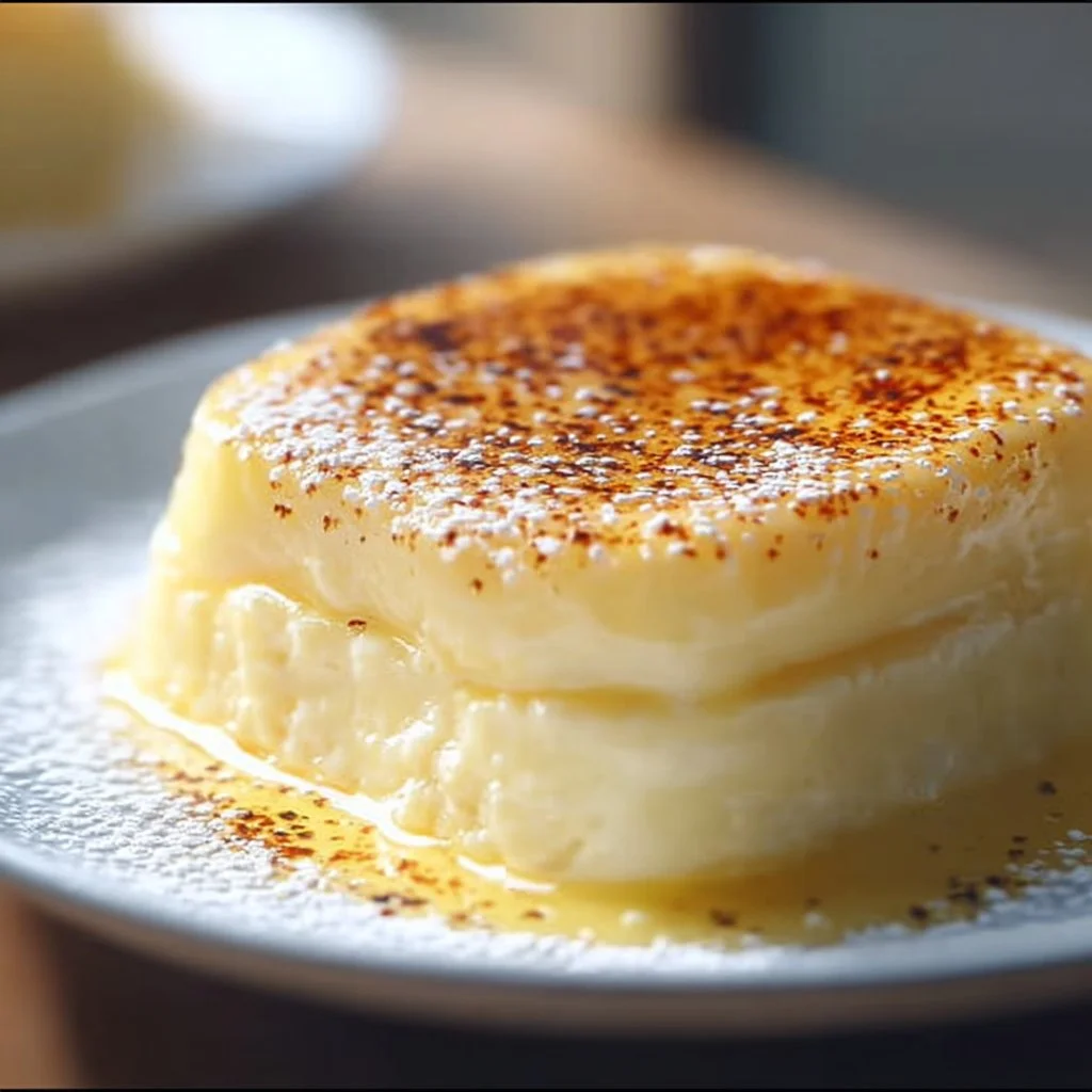 Bowl of rich vegan custard topped with fresh berries